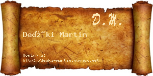 Deáki Martin névjegykártya