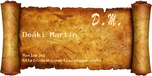 Deáki Martin névjegykártya