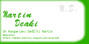 martin deaki business card